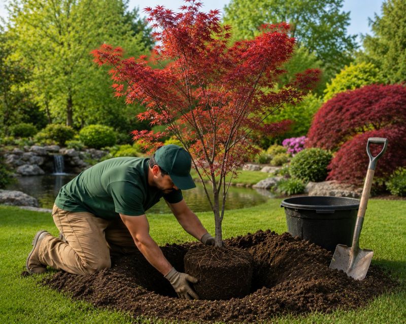 Japanese Maple Planting in Honolulu, HI