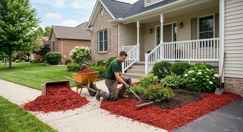 Red Mulch Installation in Honolulu, HI